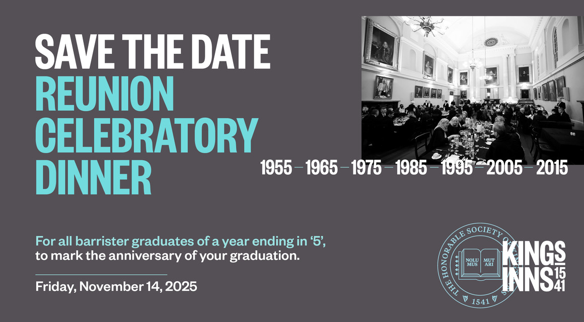 Save the Date: Reunion dinner for Barrister graduates of a year ending in ‘5’